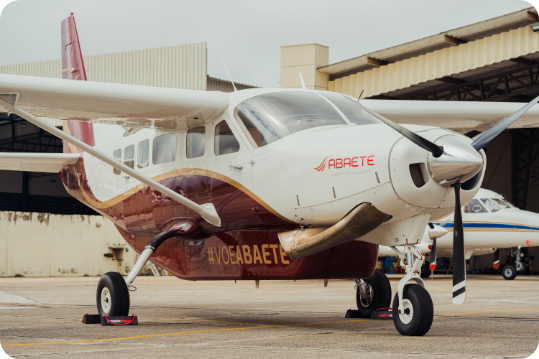 As aeronaves utilizadas pela Abaeté têm segurança reconhecida internacionalmente.